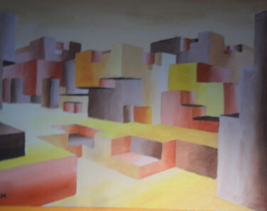 Schilderij getiteld "Marmol Quarry2121" door Ricardo Martinez, Origineel Kunstwerk, Olie