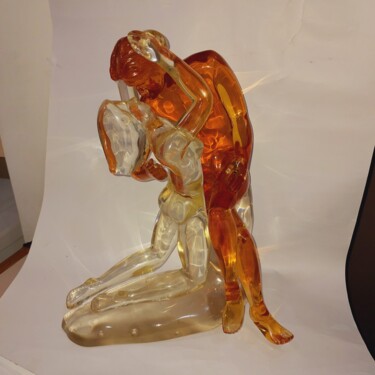 Skulptur mit dem Titel "Nude female couple…" von Ricardo Navarro, Original-Kunstwerk, Harz