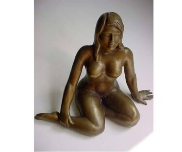 Sculptuur getiteld "Cabocla bronze nude…" door Ricardo Navarro, Origineel Kunstwerk, Metalen