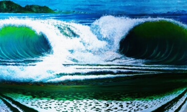 Malerei mit dem Titel "Mar em Fúria" von Ricardo Ross Marques, Original-Kunstwerk, Acryl