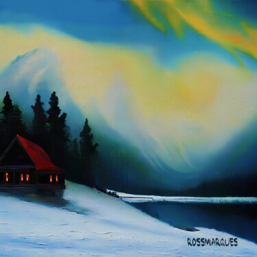 Digital Arts titled "Aurora boreal" by Ricardo Ross Marques, Original Artwork, AI generated image