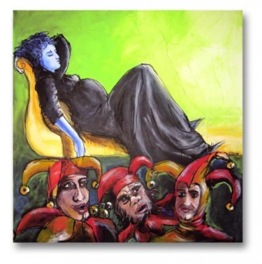Painting titled "COM O REI NA BARRIG…" by Ricardo Passos, Original Artwork