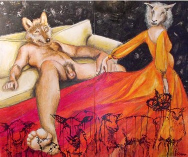 Pintura intitulada "O Amante Real" por Ricardo Passos, Obras de arte originais