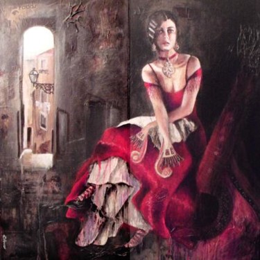 Pintura intitulada "PERPÉTUA ROXA" por Ricardo Passos, Obras de arte originais