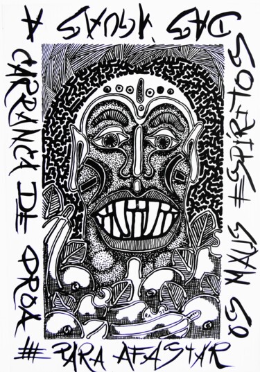 Tekening getiteld "A CARRANCA" door Ricaru Araujo, Origineel Kunstwerk, Inkt