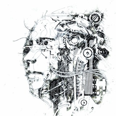 Arts numériques intitulée "Transhumanism AI" par Riccardo Americo Castino, Œuvre d'art originale, Travail numérique 2D