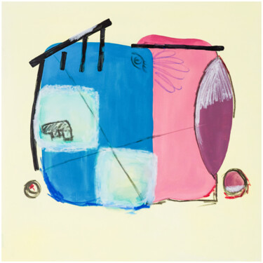Картина под названием "Casa Moderna n°003" - Riccardo Bonavires, Подлинное произведение искусства, Акрил Установлен на Дерев…