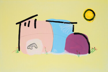 Painting titled "Casa Grande n°001" by Riccardo Bonavires, Original Artwork, Acrylic Mounted on Wood Stretcher frame