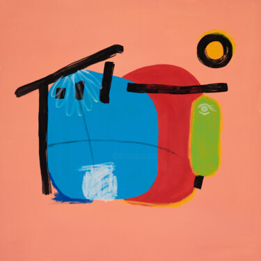 Картина под названием "Casa n°002" - Riccardo Bonavires, Подлинное произведение искусства, Акрил Установлен на Деревянная ра…