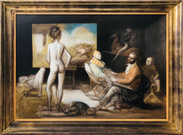 Painting titled "L’atelier dell’arti…" by Riccardo Tommasi Ferroni, Original Artwork, Oil