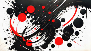 Arte digital titulada "Abstracto en rojo y…" por Riccardo Zullian, Obra de arte original, Pintura Digital