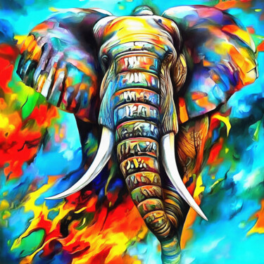 Artes digitais intitulada "Vision de un elefan…" por Riccardo Zullian, Obras de arte originais, Pintura digital