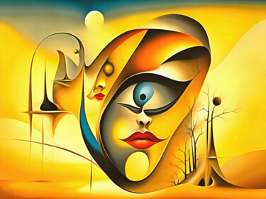 Digital Arts titled "La mujer y el desie…" by Riccardo Zullian, Original Artwork, Digital Painting