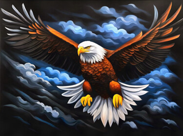 Digitale Kunst getiteld "Aguila Calva" door Riccardo Zullian, Origineel Kunstwerk, Digitaal Schilderwerk