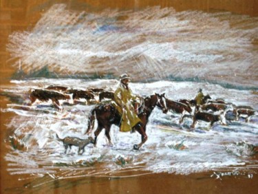 Pittura intitolato "Ritorno a valle" da Riccardo Battigelli, Opera d'arte originale