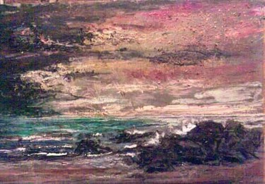 Pittura intitolato "Temporale sul mare" da Riccardo Battigelli, Opera d'arte originale