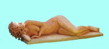 Sculptuur getiteld "donna sdraiata" door Riccardo Paolucci, Origineel Kunstwerk, Keramiek