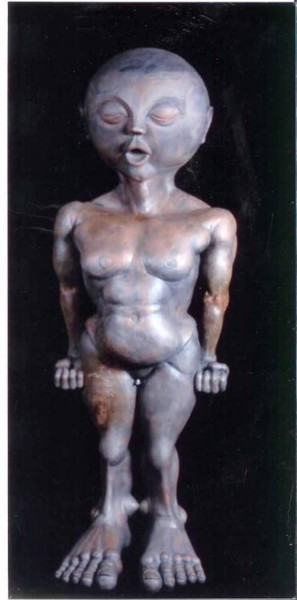 Scultura intitolato "omone" da Riccardo Paolucci, Opera d'arte originale, Ceramica
