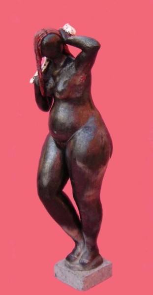 Sculpture titled "donna che si asciug…" by Riccardo Paolucci, Original Artwork, Ceramics