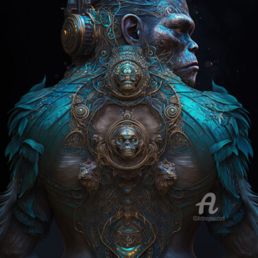 Digital Arts titled "Tattoos ofz Apes" by Rice Bare, Original Artwork, AI generated image