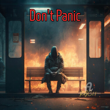 Arts numériques intitulée "Don't Panic" par Rice Bare, Œuvre d'art originale, Image générée par l'IA