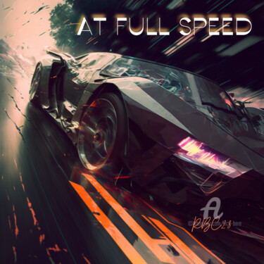 Arte digital titulada "AT FULL SPEED" por Rice Bare, Obra de arte original, Imagen generada por IA