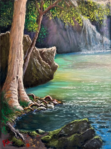 Malerei mit dem Titel "Emerald" von Rich Arriagada, Original-Kunstwerk, Pastell