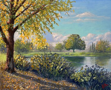 Malerei mit dem Titel "Commonwealth Lake P…" von Rich Arriagada, Original-Kunstwerk, Pastell