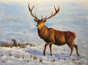 Peinture intitulée "The rut" par Rich Arriagada, Œuvre d'art originale, Huile Monté sur Panneau de bois