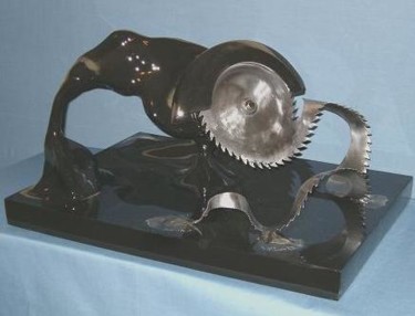 Skulptur mit dem Titel "Unleashed" von Rich Leyden, Original-Kunstwerk, Metalle
