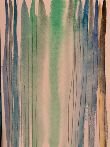 Peinture intitulée "Diffusion4" par Richard Mangold, Œuvre d'art originale, Aquarelle