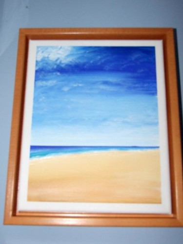 Painting titled "Plage 1" by Richard Mangold, Original Artwork, Oil