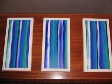 Painting titled "Blue trio" by Richard Mangold, Original Artwork, Oil