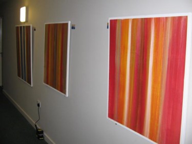Peinture intitulée "Neon Red  Orange Wh…" par Richard Mangold, Œuvre d'art originale, Huile