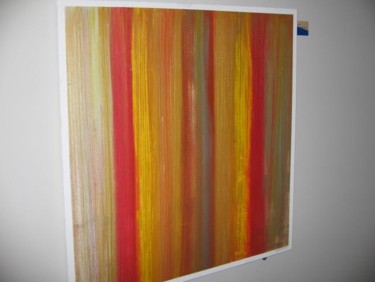 Painting titled "Neon Red Orange Sil…" by Richard Mangold, Original Artwork, Oil