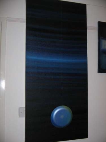 Peinture intitulée "Neon Sphere" par Richard Mangold, Œuvre d'art originale, Huile