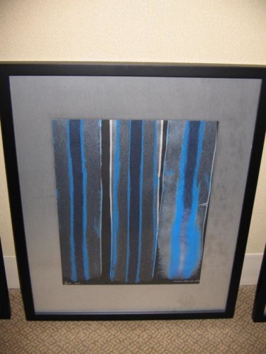 Painting titled "Blue Metalic" by Richard Mangold, Original Artwork, Oil