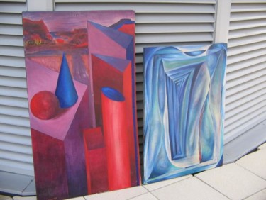 Painting titled "Difficult Shapes an…" by Richard Mangold, Original Artwork, Oil