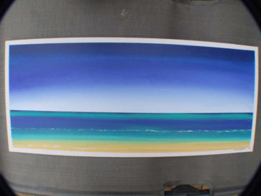 Painting titled "Panoramic Plage" by Richard Mangold, Original Artwork, Oil
