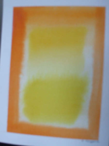 Painting titled "Colour Field Orange…" by Richard Mangold, Original Artwork, Oil