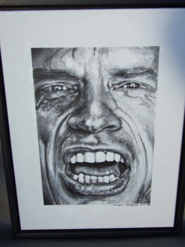 Schilderij getiteld "Mick Jagger" door Richard Mangold, Origineel Kunstwerk, Olie