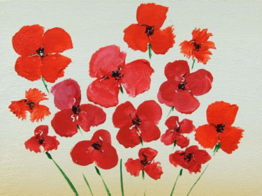 Peinture intitulée "Poppies in abundance" par Richard Mangold, Œuvre d'art originale, Huile