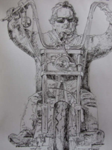 Drawing titled "Its a chopper Baby" by Richard Mangold, Original Artwork, Other