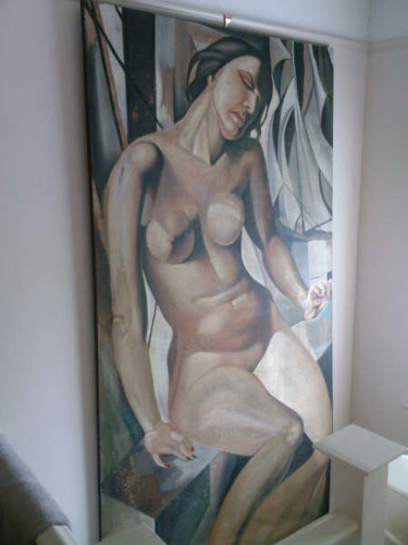 Painting titled "Nude" by Richard Mangold, Original Artwork, Oil
