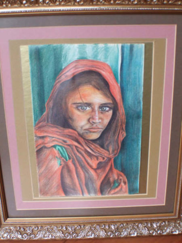 Painting titled "Afghani Refugee, `E…" by Richard Mangold, Original Artwork, Oil