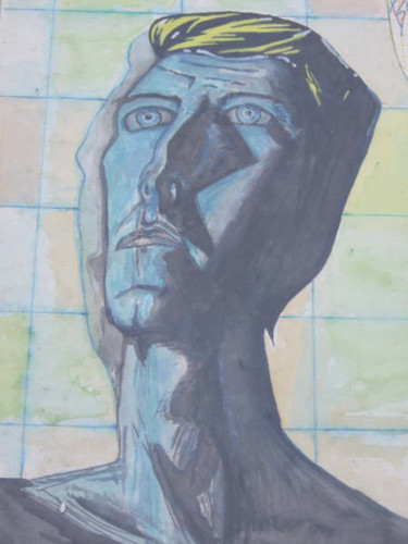 Ζωγραφική με τίτλο "Bowie" από Richard Mangold, Αυθεντικά έργα τέχνης, Λάδι