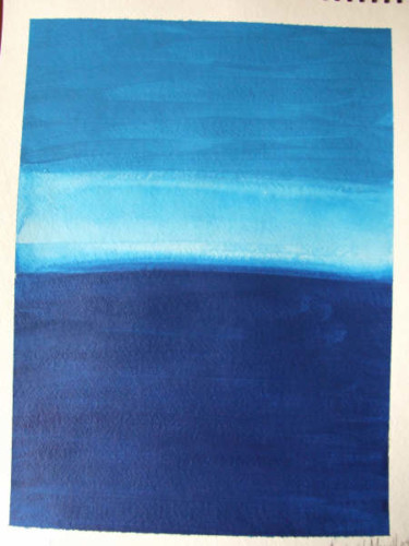 Painting titled "Blue Blue Blue" by Richard Mangold, Original Artwork, Oil