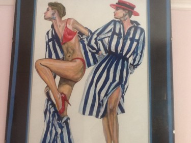 Painting titled "Get your kit off" by Richard Mangold, Original Artwork, Watercolor
