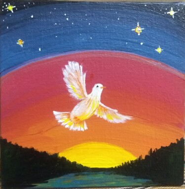 Pittura intitolato "Flight of Freedom" da Richa Sharma, Opera d'arte originale, Acrilico