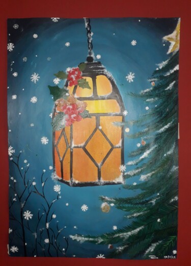 Painting titled "ChristmasLight" by Richa Shiv Mangal, Original Artwork, Acrylic